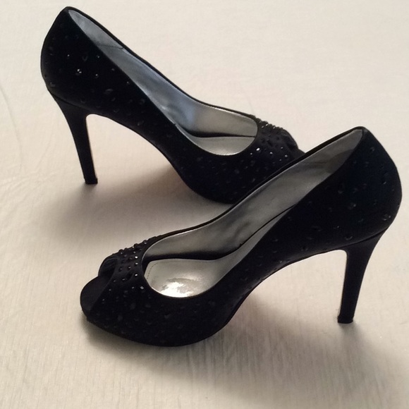 RAGAZZA Chicago Satin Beaded Open Toe Pumps -Sz 8 - Picture 4 of 8